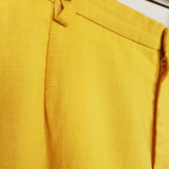 Vintage 60s Linen Highwaisted Trousers Pleated - size 30" waist - Picture 4 of 7